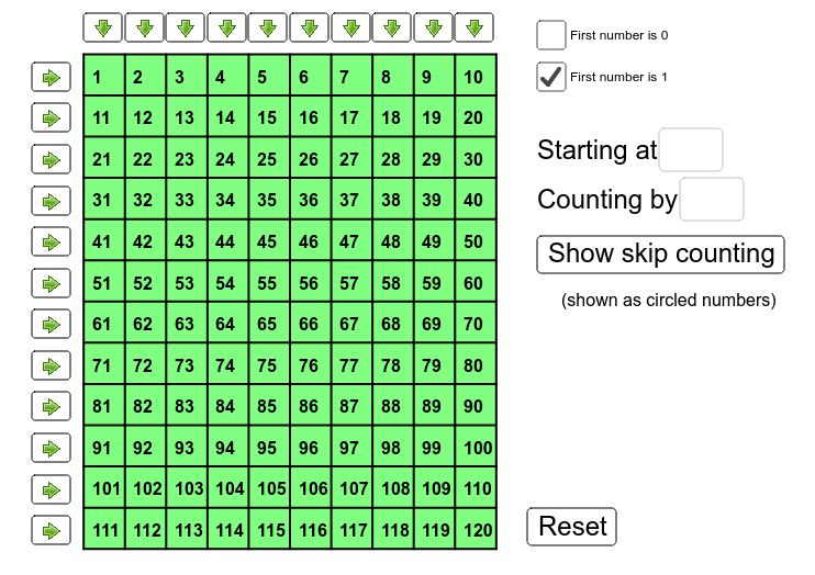 Interactive Number Grid