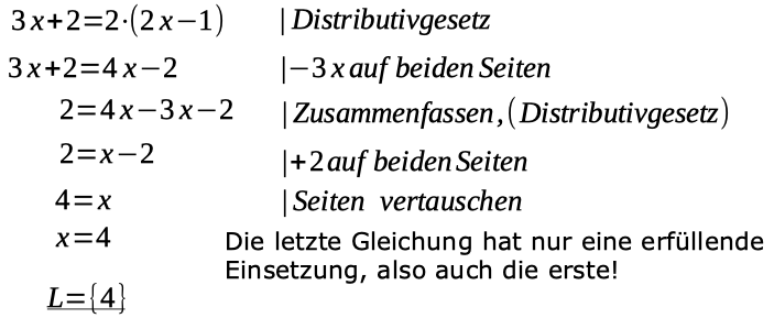 Beispiel für die Methode der Äquivalenzumformungen