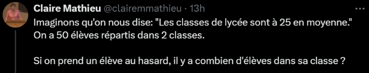 Une question de la mathématicienne Claire Mathieu sur X.