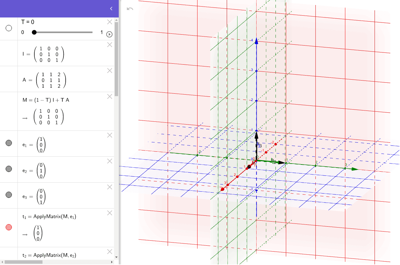 Matrix Transformation 3d 0 Geogebra