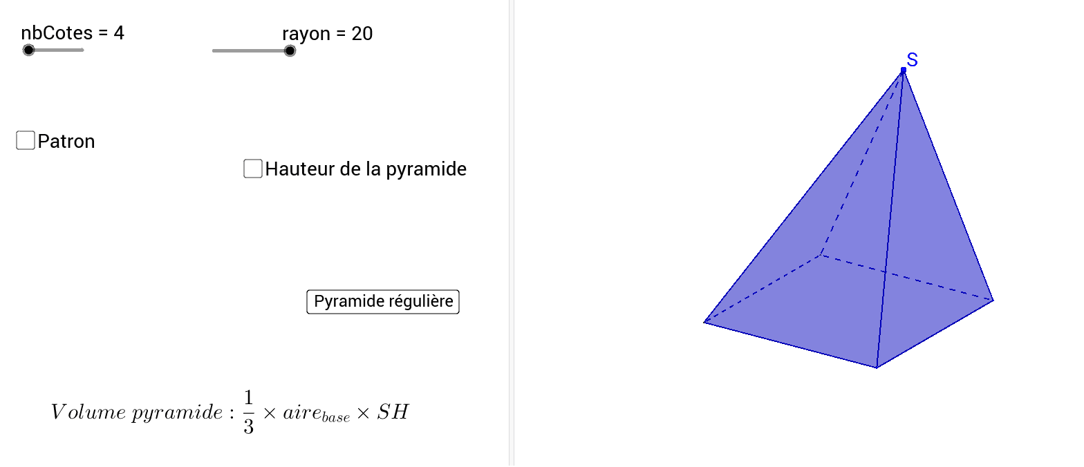 La Pyramide Geogebra