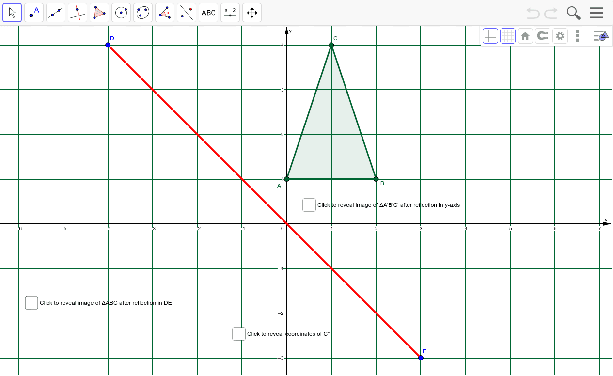Reflection In The Line De Followed By Y Axis Geogebra Reflection In The Line De Followed By Y Axis Geogebra