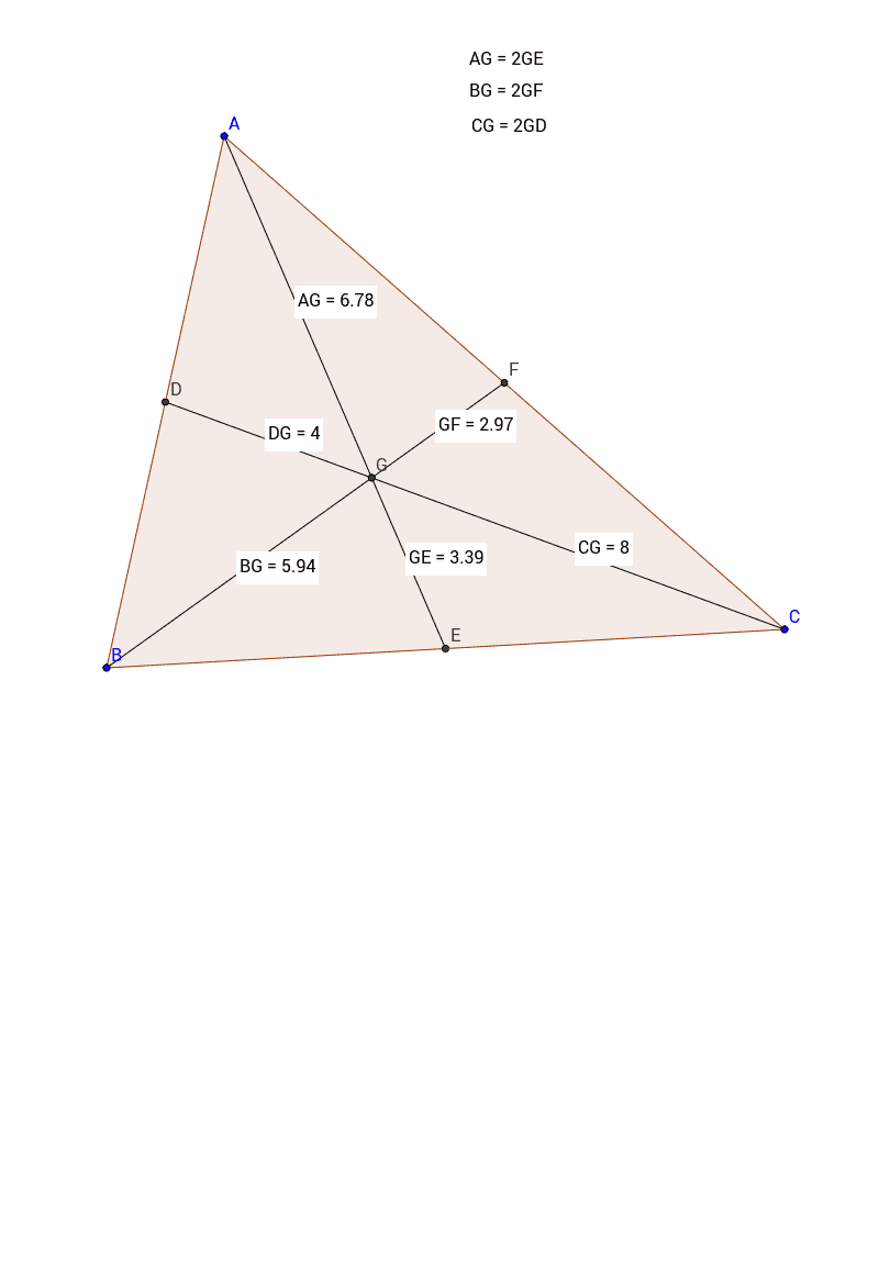 The centre of mass of a triangle geogebra