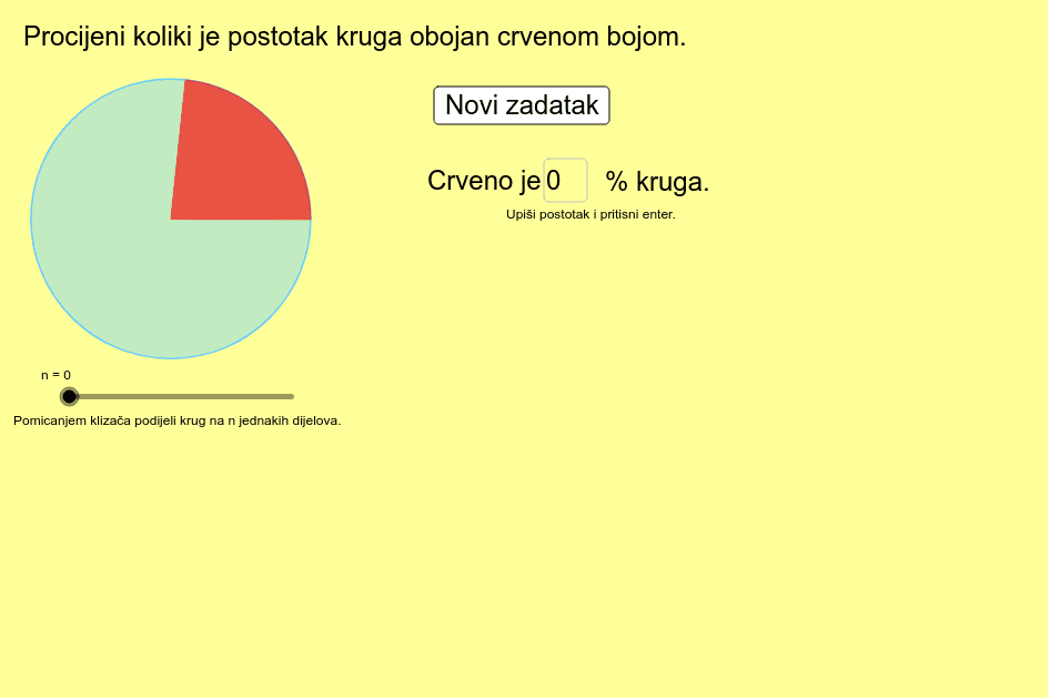 Kviz - procijeni postotak – GeoGebra