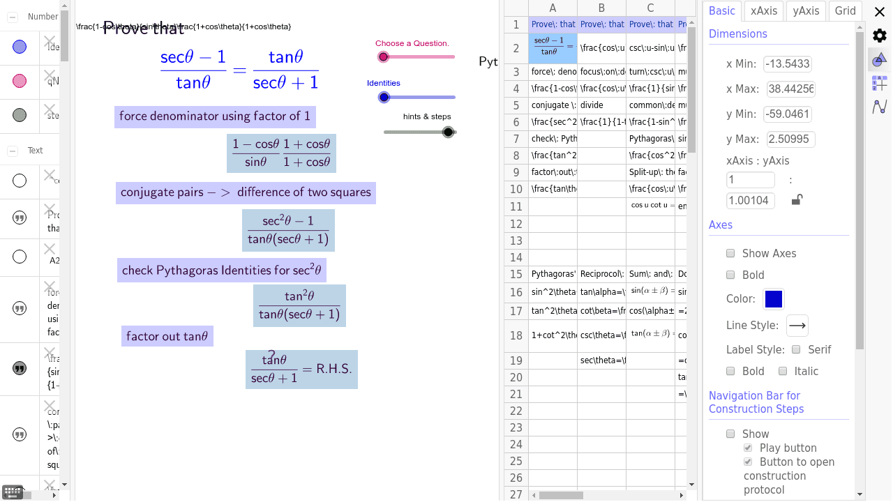 Trigonometric Identies Exercise – GeoGebra