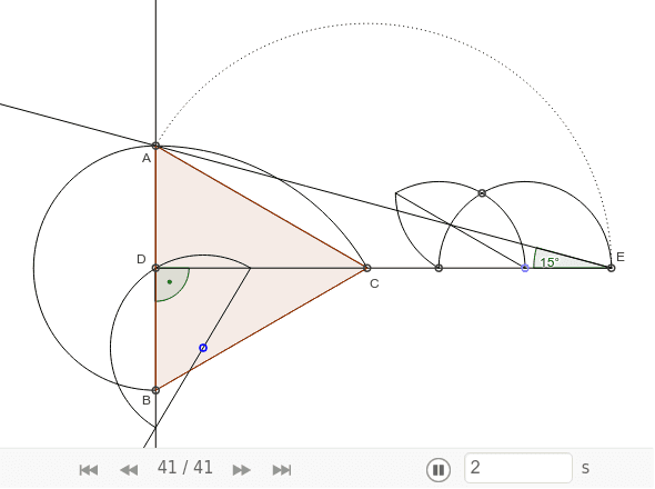 Construct an equilateral triangle ABC where the segment DE is given and equals the sum of side a and height h of the triangle.