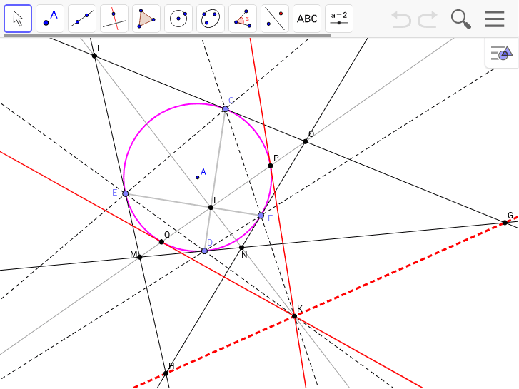 外接四角形の対角線の証明 Geogebra