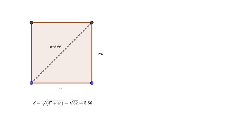 Cómo calcular la diagonal de un cuadrado