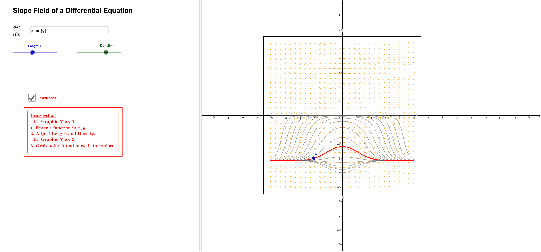 Slope field geogebra