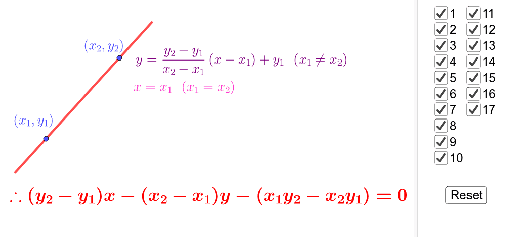 좌표평면에서 두 점의 좌표가 주어졌을 때의 직선의 방정식(The equation of a straight line when the coordinates of two ...