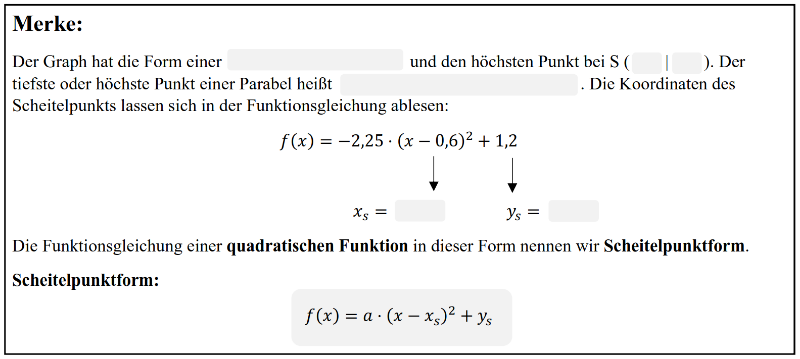 Übertrage folgenden Merksatz in dein Heft und vervollständige die Lücken.