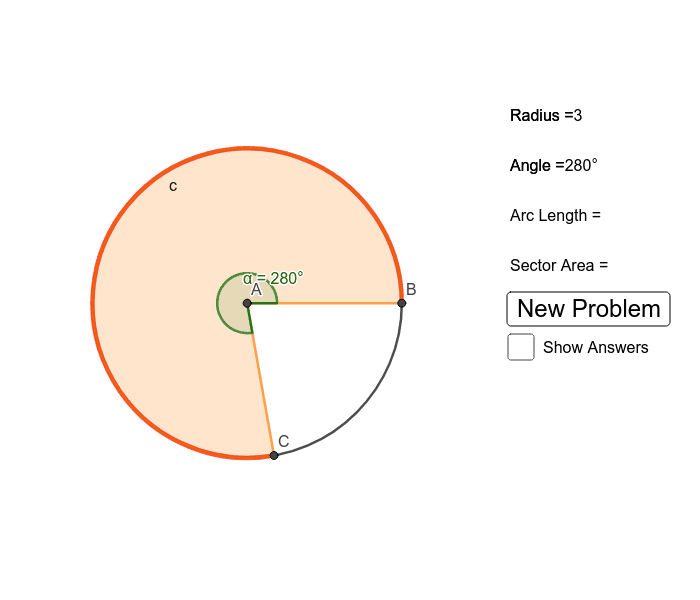 Arc Length And Sector Area Practice GeoGebra