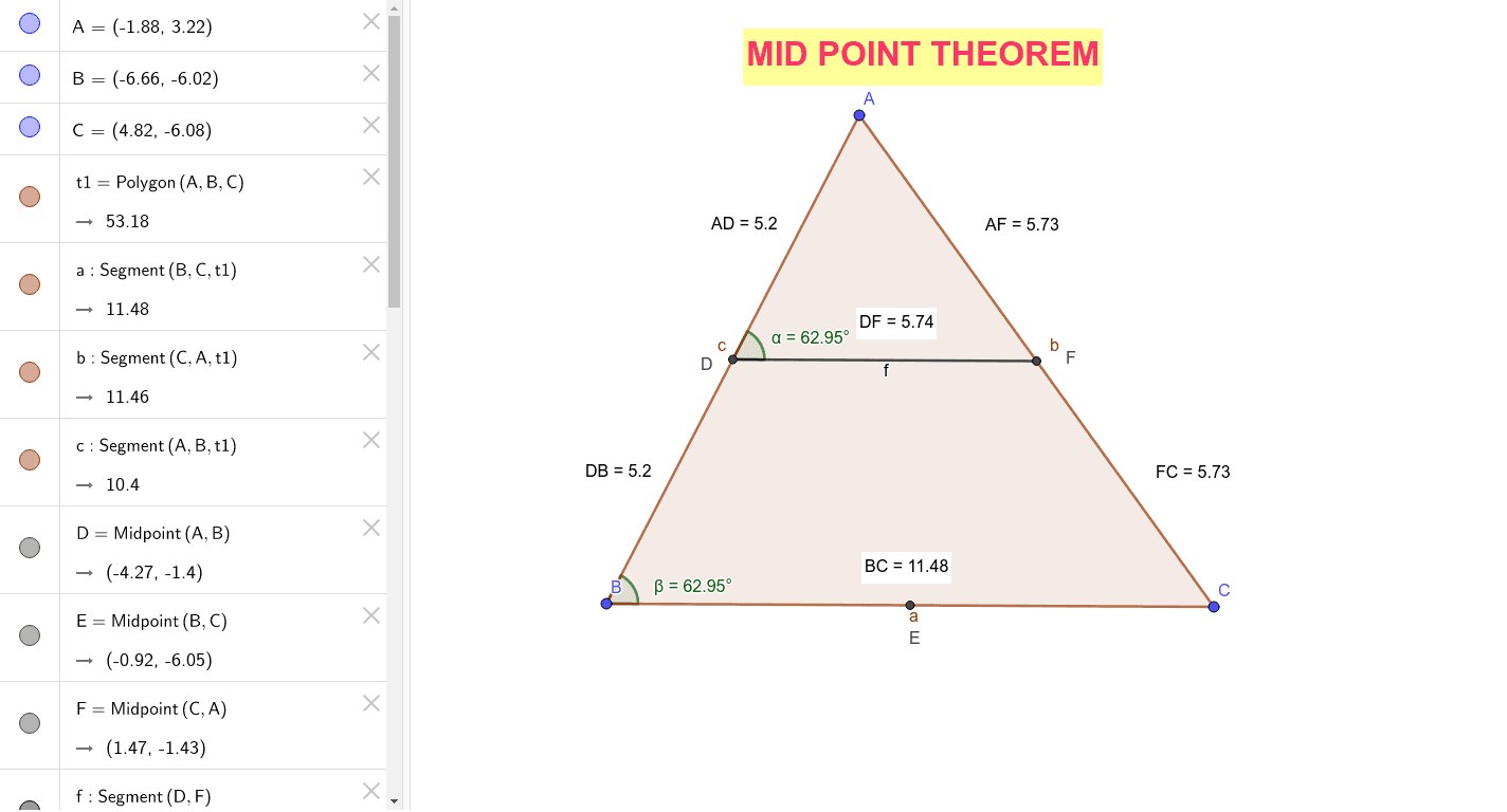 MID POINT THEOREM GeoGebra mid-point-theorem-geogebra