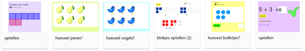 tellen en rekenen in het eerste leerjaar... enkele schermafbeeldingen