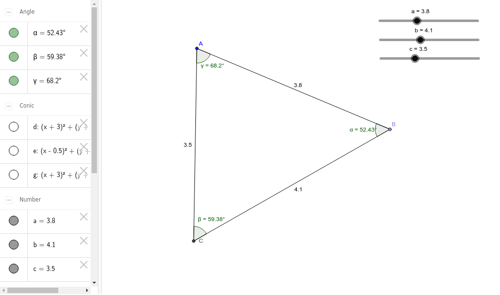 Triangle Sides And Angles Geogebra Triangle Sides And Angles Geogebra