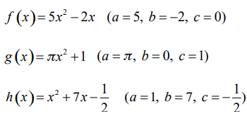 Exemplo de Funções Quadráticas