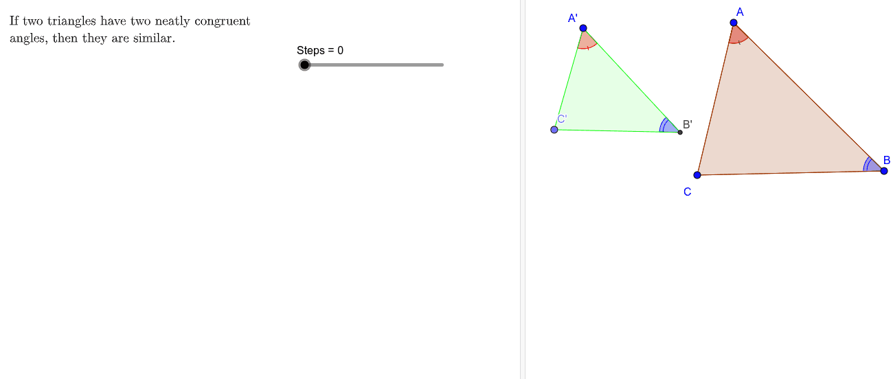 Triangle similarity Definition, criteria and demonstrations GeoGebra