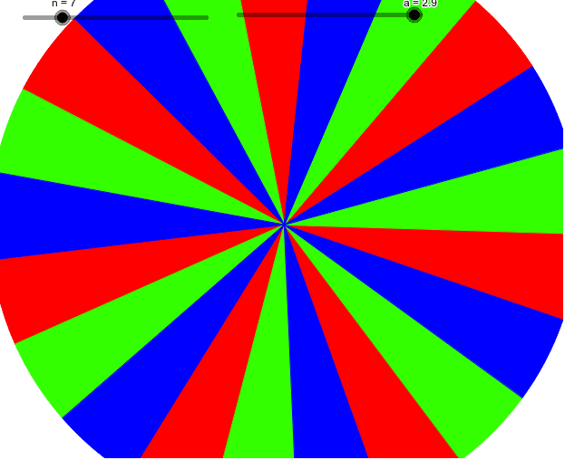Spinning color wheel GeoGebra