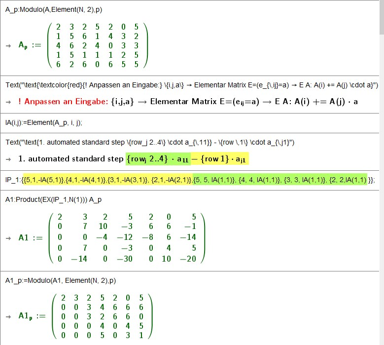 Example running 5.x: first column step