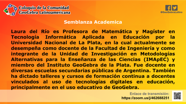 Comunidad GeoGebra Latinoamericana (2019). [i]Sesión 2 [evento de Facebook][/i]. Recuperado de [url=https://www.facebook.com/pg/GeoGebraLatino/photos/?tab=album&album_id=356707834969292]fb.com/334372257202850/photos/?tab=album&album_id=356707834969292[/url]