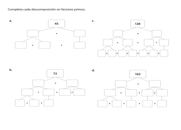 Debes descomponer estos números en factores primos. Puedes usar la [url=https://calculadorasonline.com/descomposicion-factorial-online-descomponer-en-factores-primos/]calculadora de descomposición factorial[/url] como respaldo