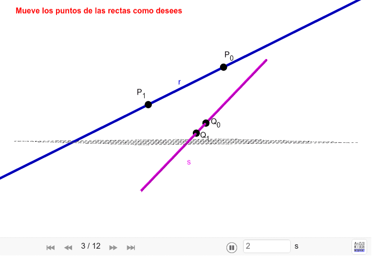 Distancia entre dos rectas que se cruzan GeoGebra