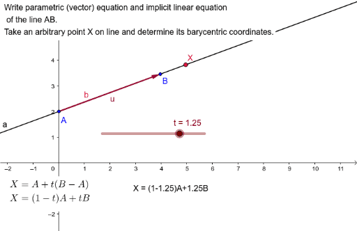 Parametric equation of a straight line – GeoGebra