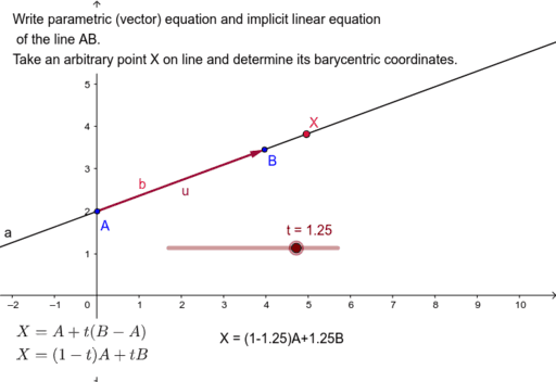 Parametric equation of a straight line – GeoGebra
