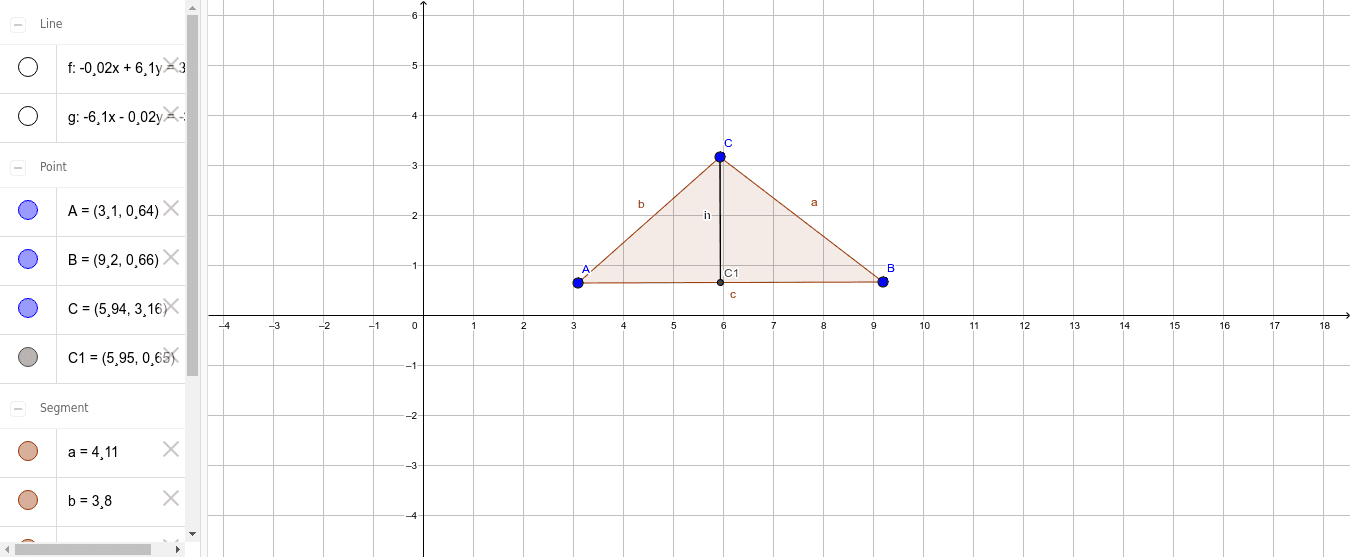 Височина в триъгълник – GeoGebra