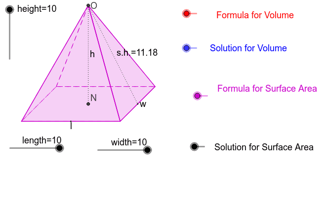 Pyramid - Volume ( Ostrosłup - objętość) – GeoGebra Volume Of A Triangular Pyramid Formula