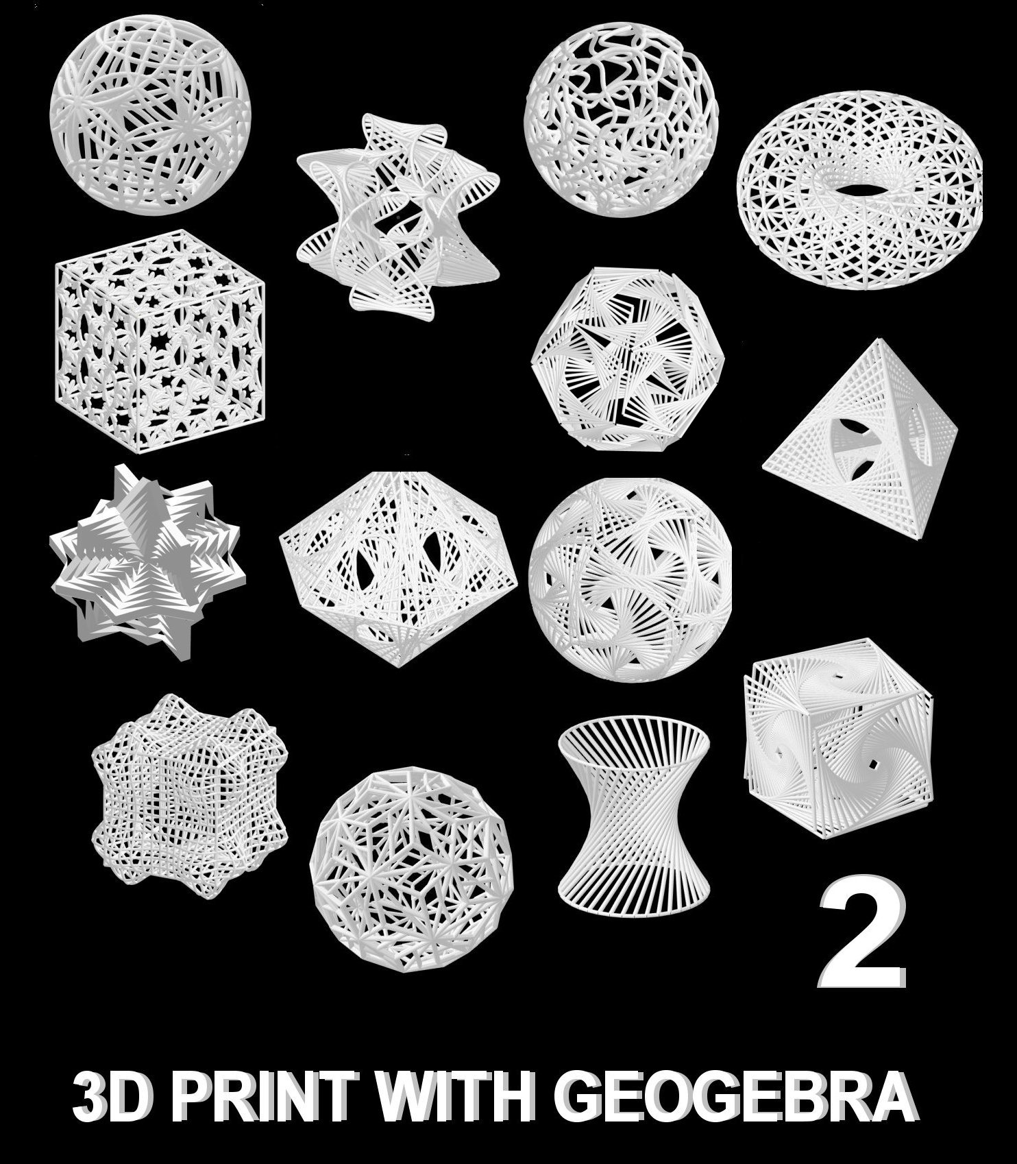 Here is the second series of 3D printing made from Geogebra files. it takes about 3H-4H to make an impression when everything is fine otherwise..... #Geogebra. I may have put the Geogebra files online but there is nothing less certain