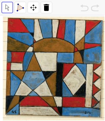 4. UTILIZA LA HERRAMIENTA PARA TRAZAR LOS DIVERSOS POLÍGONOS QUE ENCUENTRES EN LA PINTURA