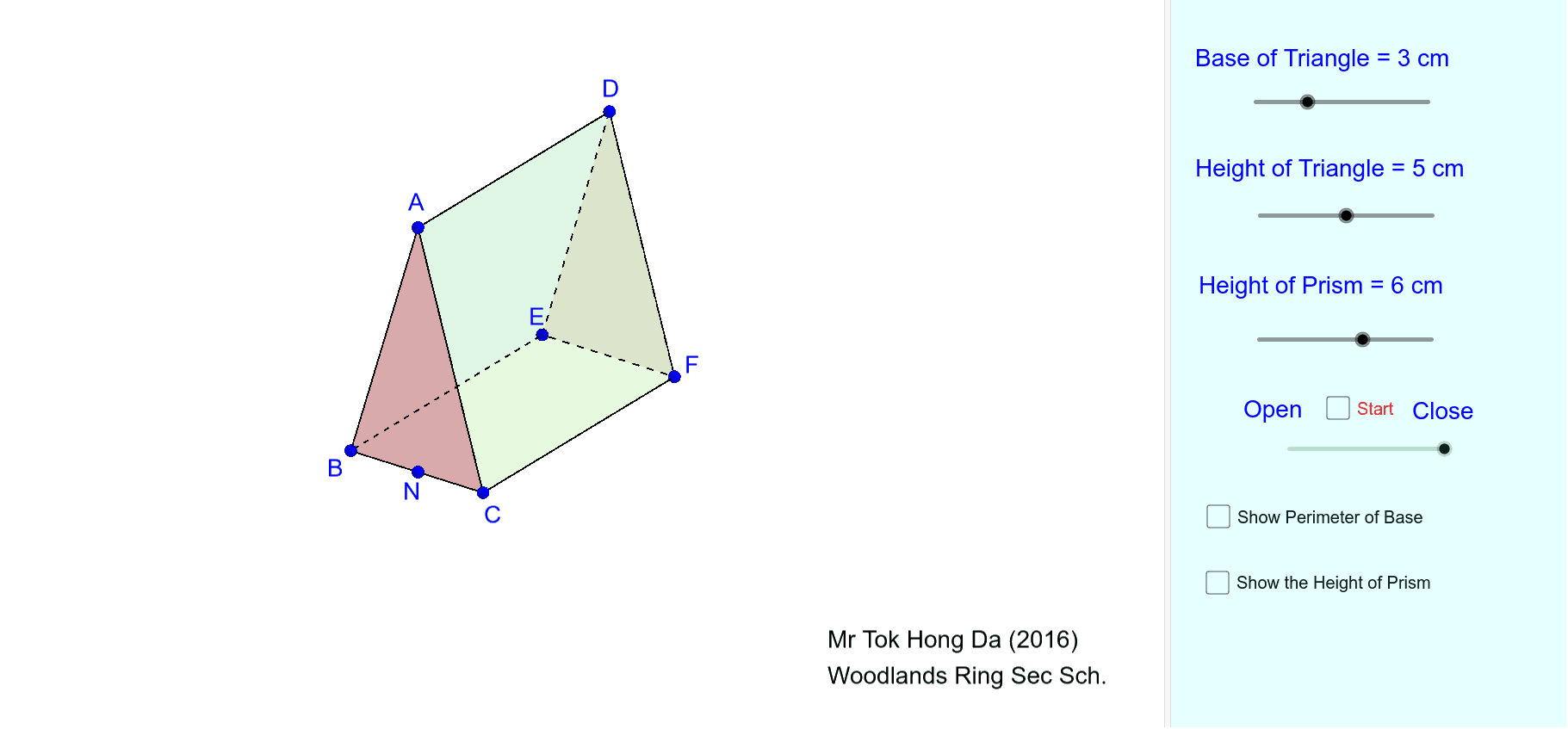 Net + Surface Area of a Triangular Prism and Cylinder – GeoGebra