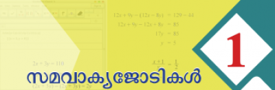 സമവാക്യജോടികൾ - STD - IX