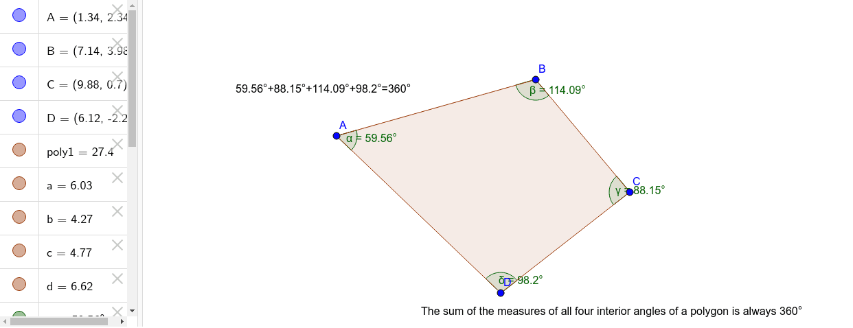 Polygon Interior Angle Theorem Geogebra