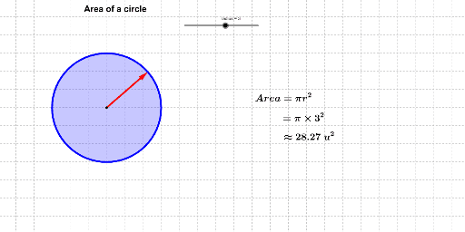 Area of a circle. – GeoGebra