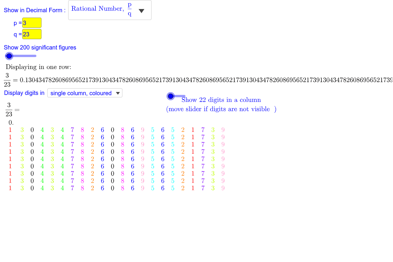 Irrational numbers