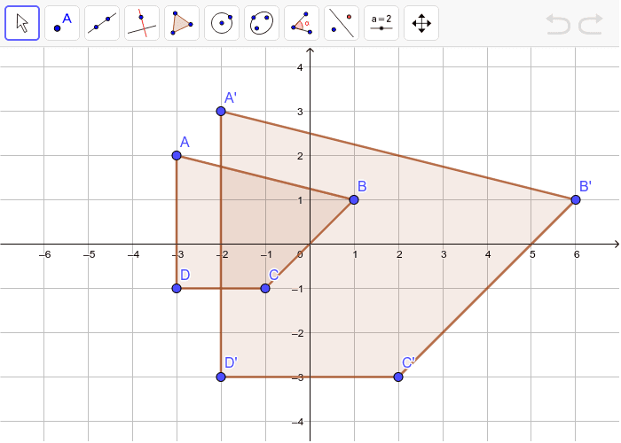 Determining the Center of Dilation – GeoGebra