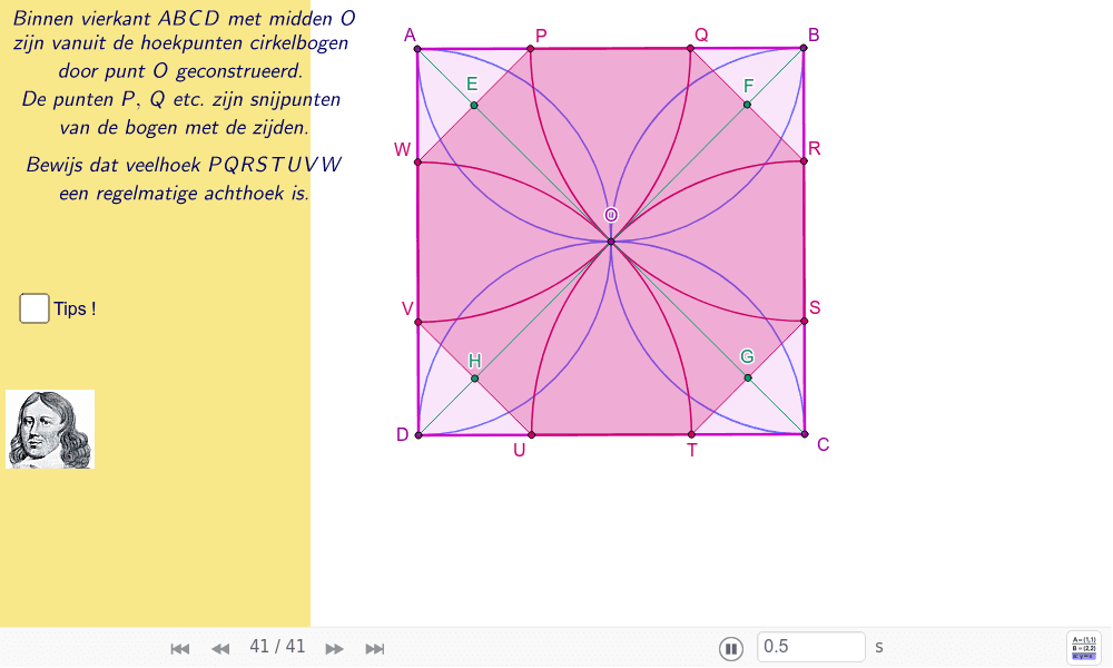 Outlook Steen haar Achthoek binnen een vierkant – GeoGebra