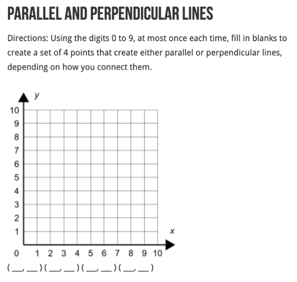 [size=150]Creation of this resource was inspired by this [url=https://www.openmiddle.com/]Open Middle[/url] problem submitted by [url=https://banderson02.wordpress.com/2017/10/24/parallel-and-perpendicular-lines-open-middle-problem/]Bryan Anderson[/url]. [/size]