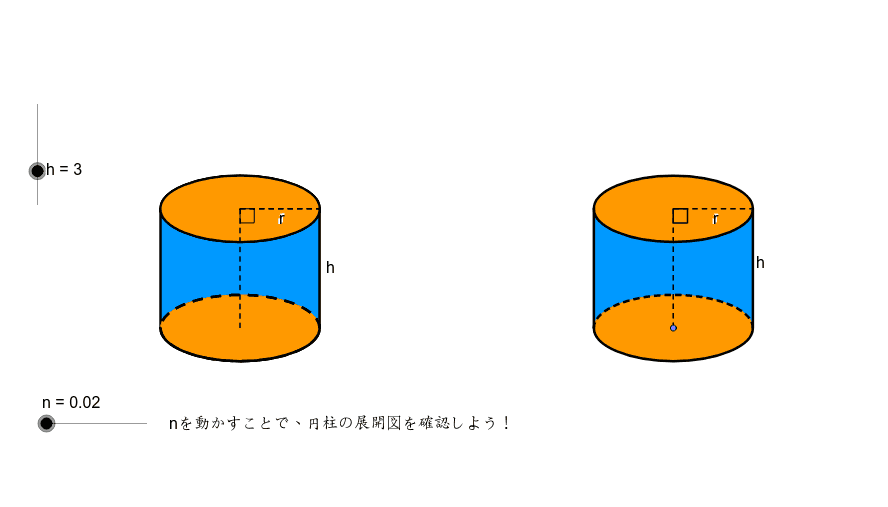 例１円柱の展開図 Geogebra