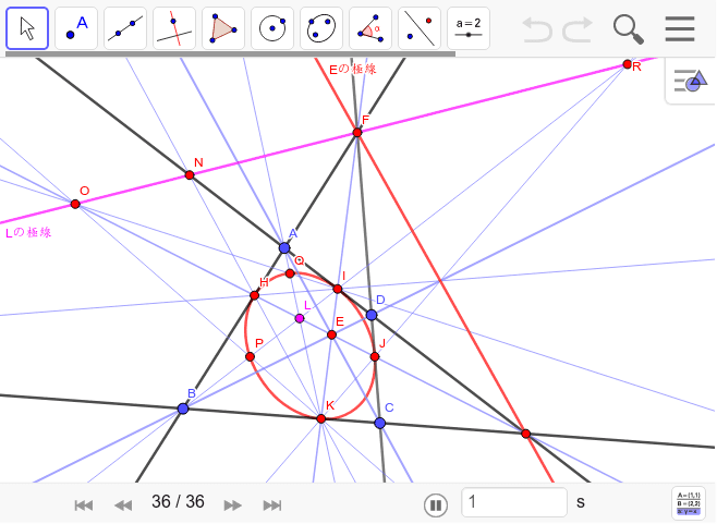 四角形に内接する楕円の作図 Geogebra