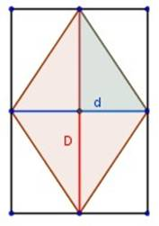 el área del rombo es D(diagonal mayor),d(diagonal menor) /2