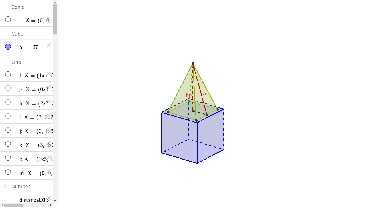cubo sormontato da piramide GeoGebra cubo sormontato da piramide GeoGebra
