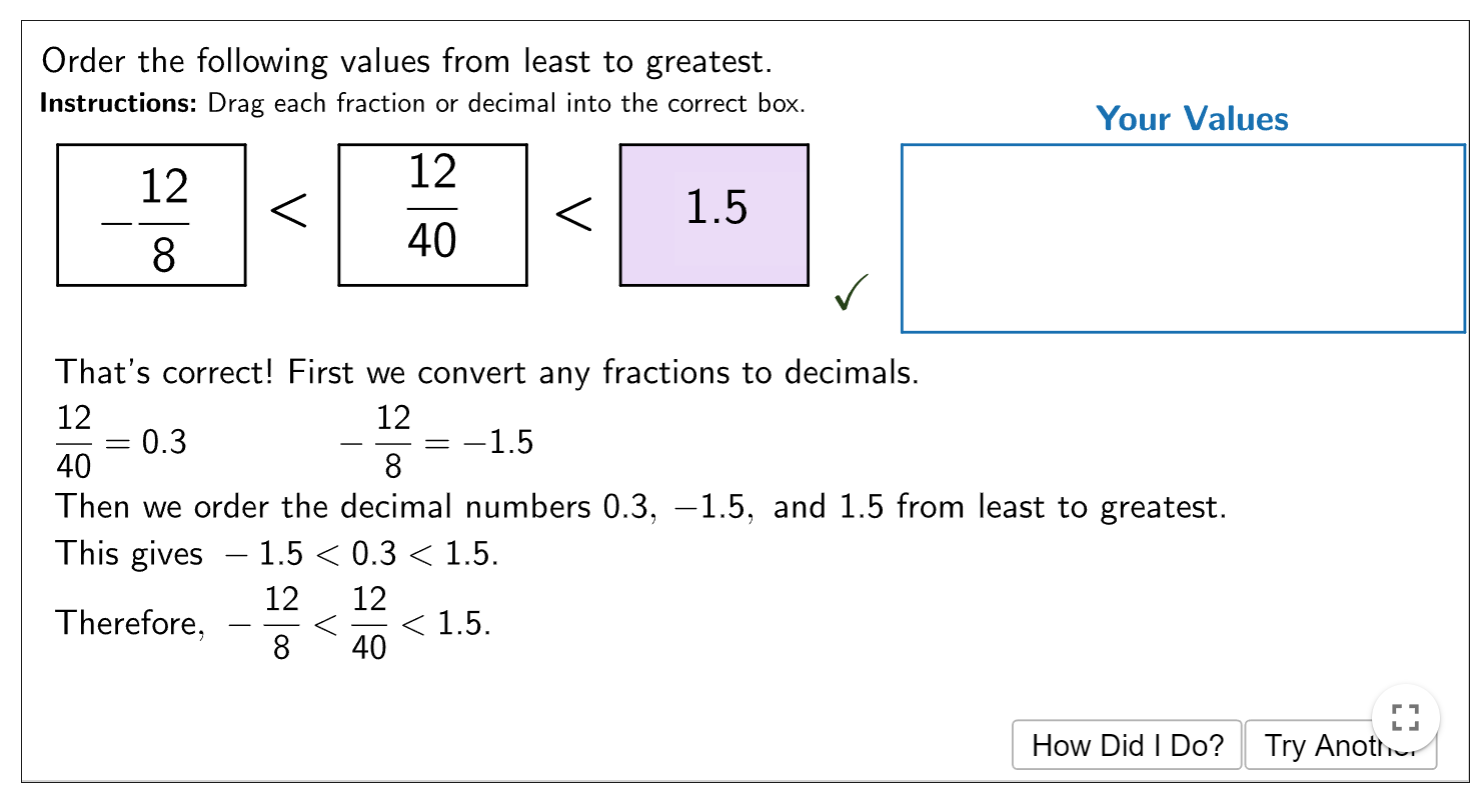 N.3 investigate situations involving proportionality so that they can:
a. use absolute and relative comparison where appropriate 

N.2 investigate equivalent representations of rational numbers so that they can:
a. flexibly convert between fractions, decimals, and percentages