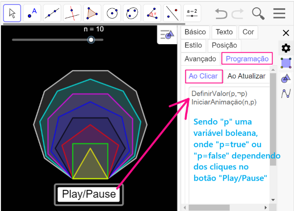 Estrutura do script do "Botão de Play/Pause" 