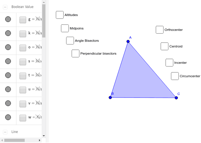 Triangle Center Applet GeoGebra