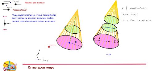огтлогдсон конус – GeoGebra