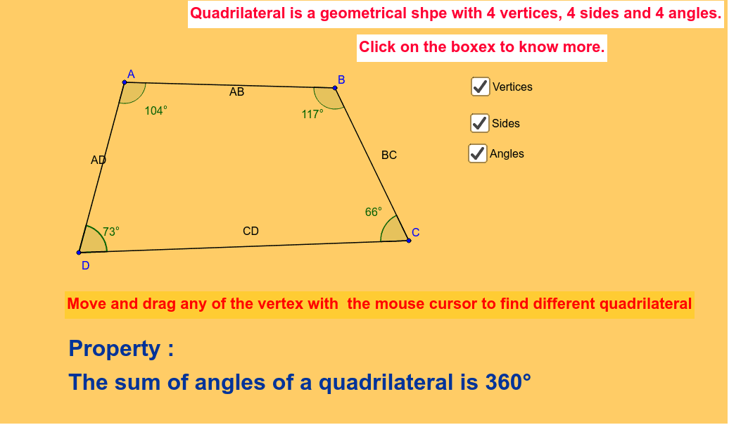 Quadrilateral Indroduction Geogebra