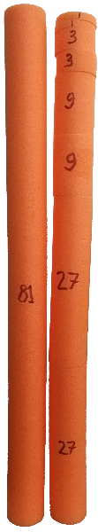 Vous pouvez amener des élèves à établir un algorithme de cette décomposition ternaire: coupez des frites de piscines en progression géométrique de 1, 3, 9, 27, 81, faites le deux fois. Puis demandez leur de se mesurer en n'utilisant que ces frites. Ils obtiendront immédiatement l'algorithme glouton: je prends la plus grande frite qui est inférieure ou égale à ce que j'ai à mesurer, et je fais de même avec le reste s'il y en a. [url=https://video.math.cnrs.fr/magie-en-base-deux/]VidéoDiMath[/url]